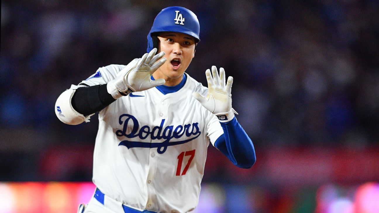 Dodgers' Shohei Ohtani at 52/52; record 14th game with HR, SB