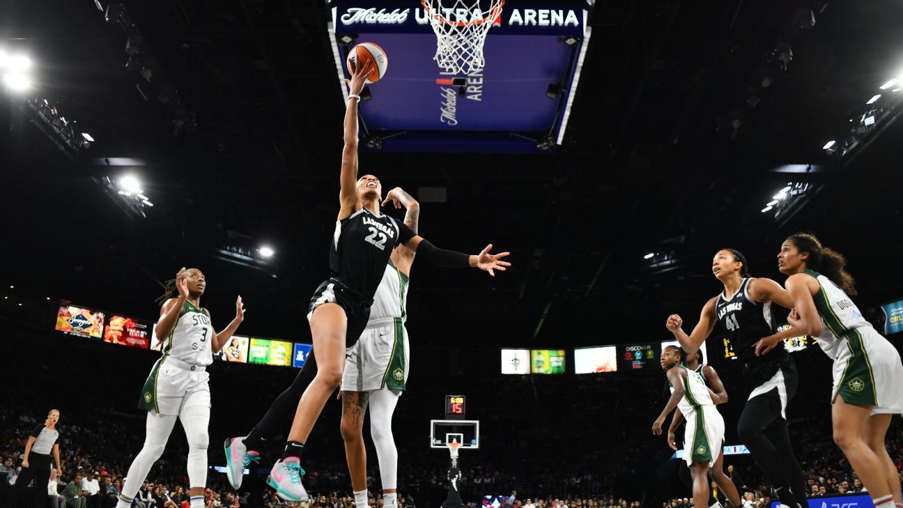 A'ja Wilson, Aces overcome slow start in Game 1 win vs. Storm