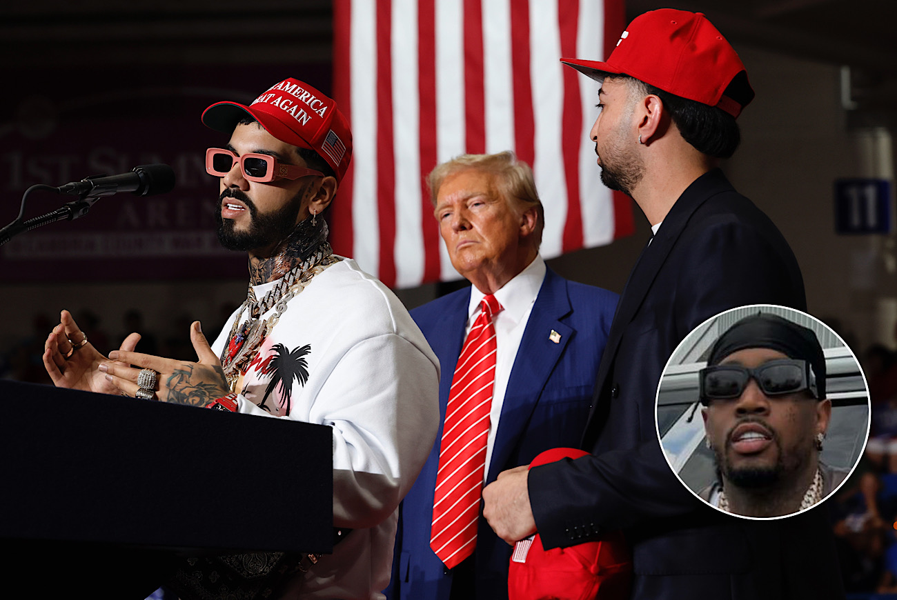 NY Rapper Fivio Foreign, Latin Trap Star Anuel AA, And Latin Singer Justin Quiles Endorse Donald Trump At Pennsylvania Rally