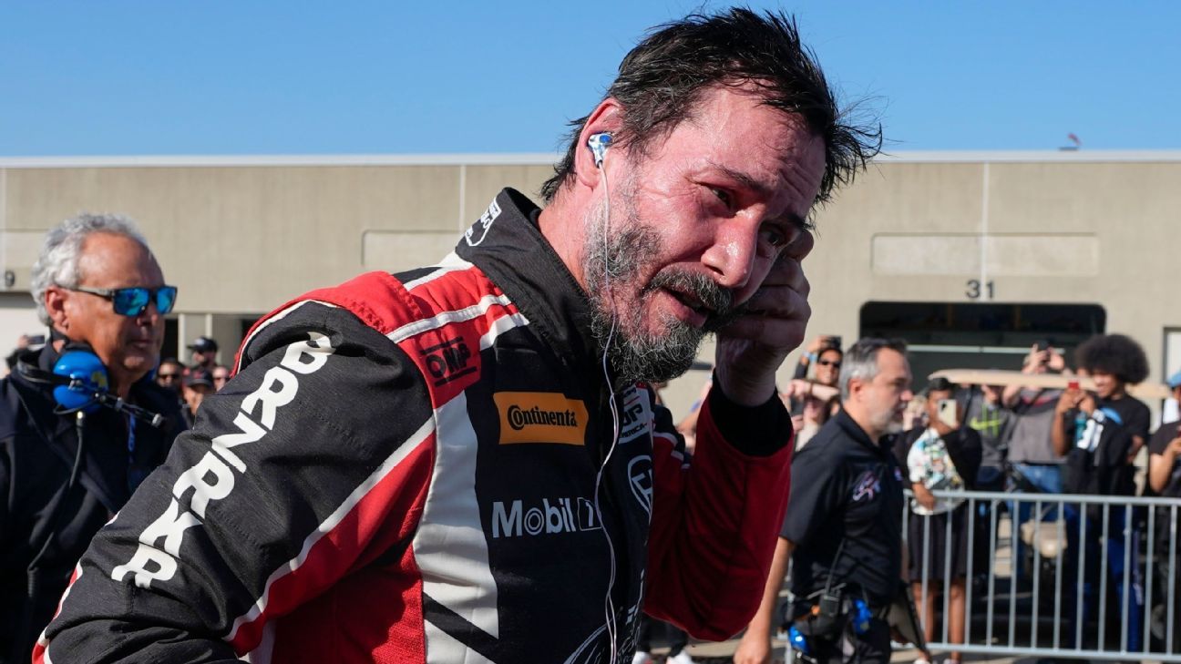 Actor Keanu Reeves spins car, finishes 25th in racing debut