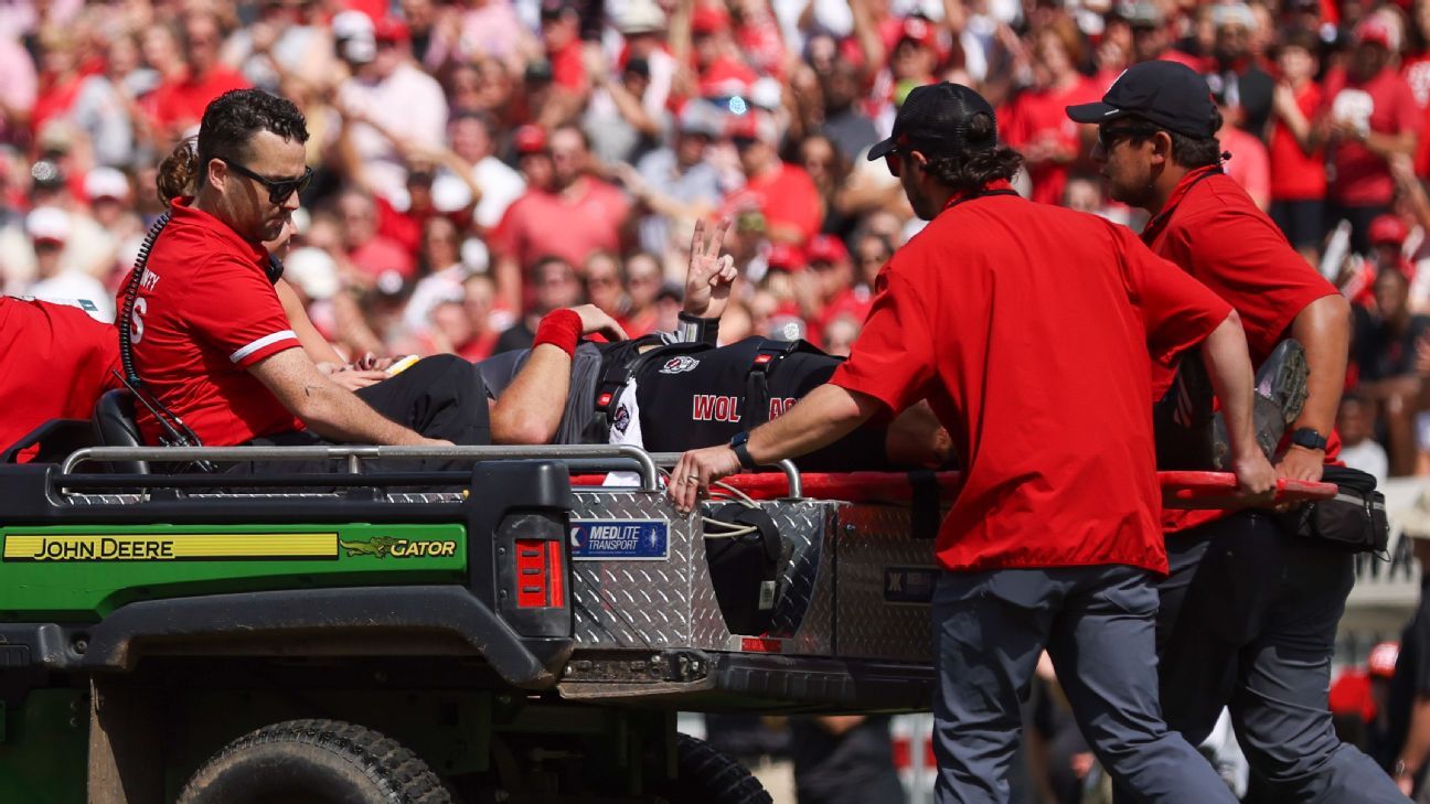 NC State's Grayson McCall released from hospital after hit to head