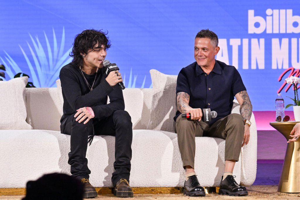 Alejandro Sanz, Son Alex Have Heart-to-Heart Chat at Latin Music Week