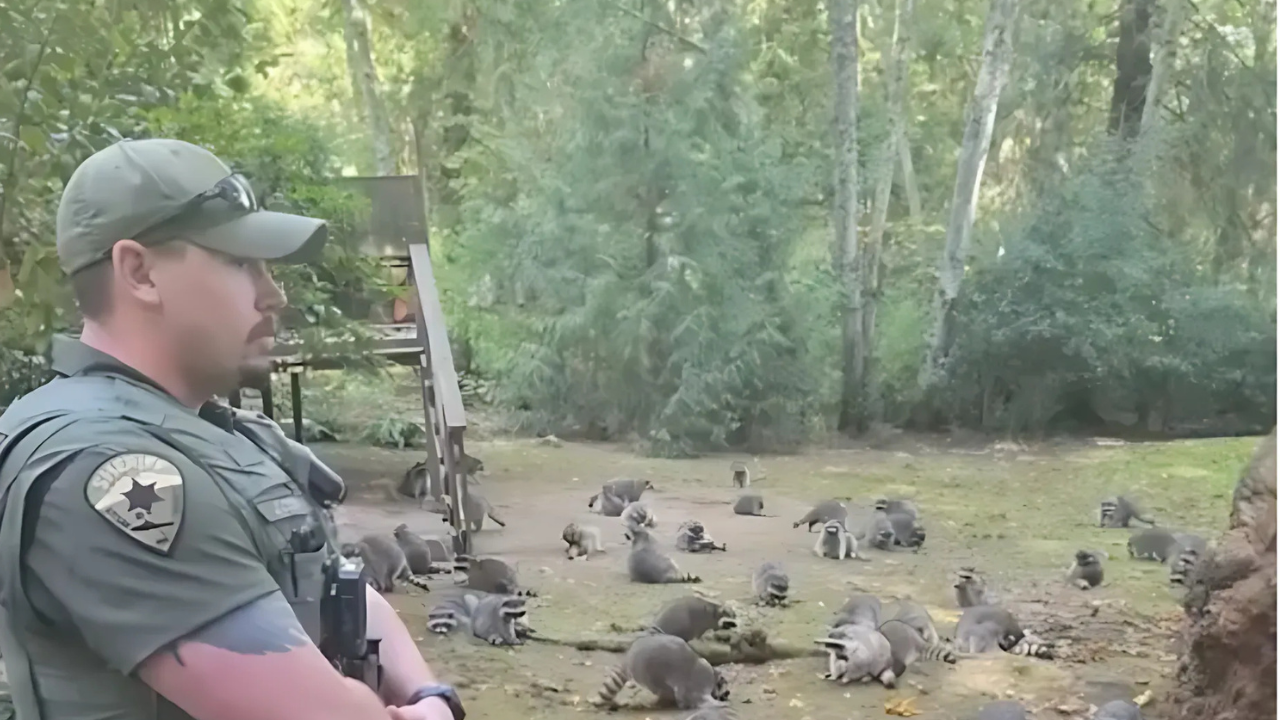 woman calls police over 100 raccoons in her yard