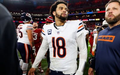 Caleb Williams tweaks ankle on final play of Bears' loss to Cards