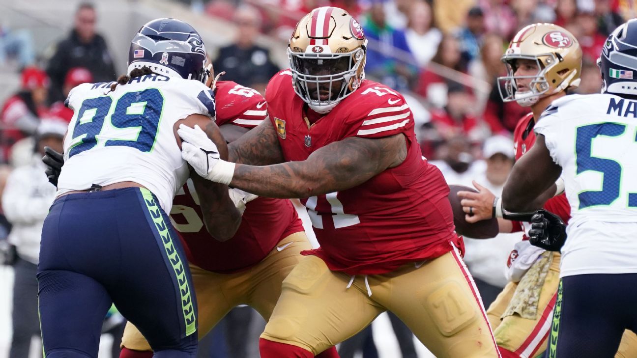 Source - Niners hopeful LT Trent Williams to face Packers