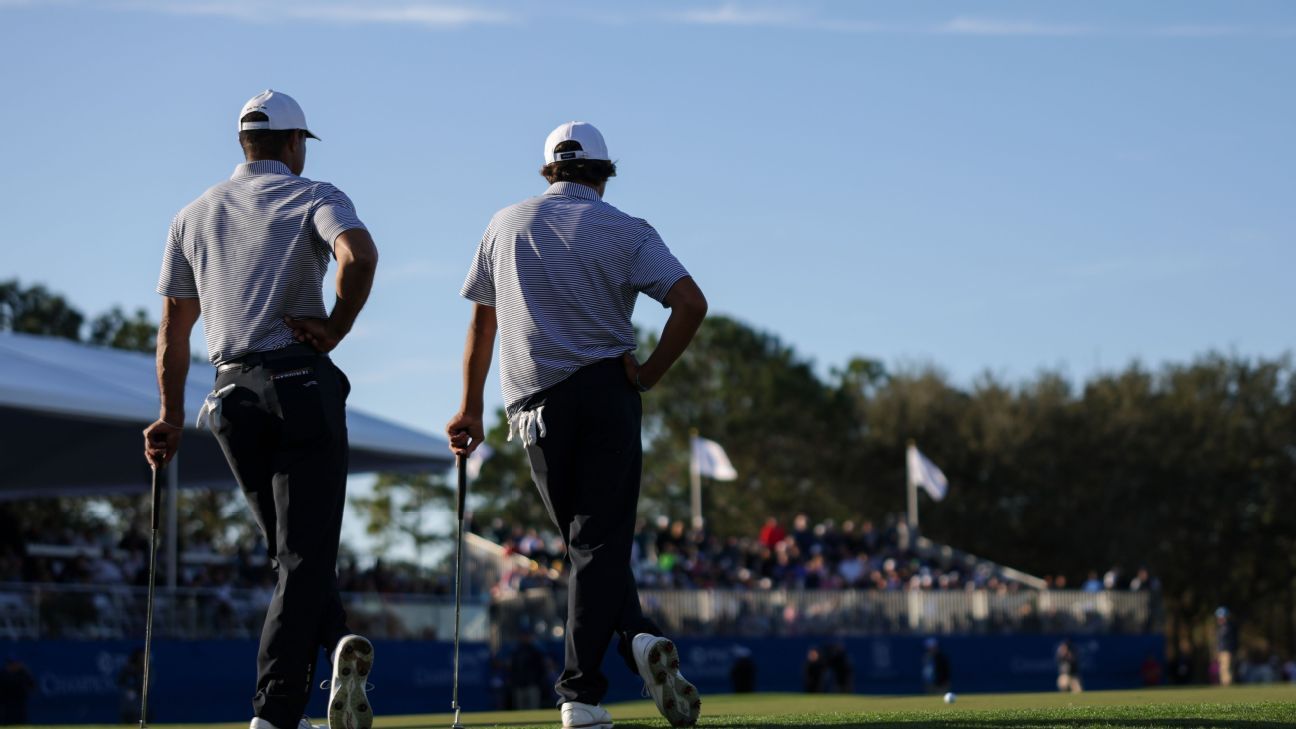 Tiger Woods, son Charlie share lead at PNC Championship