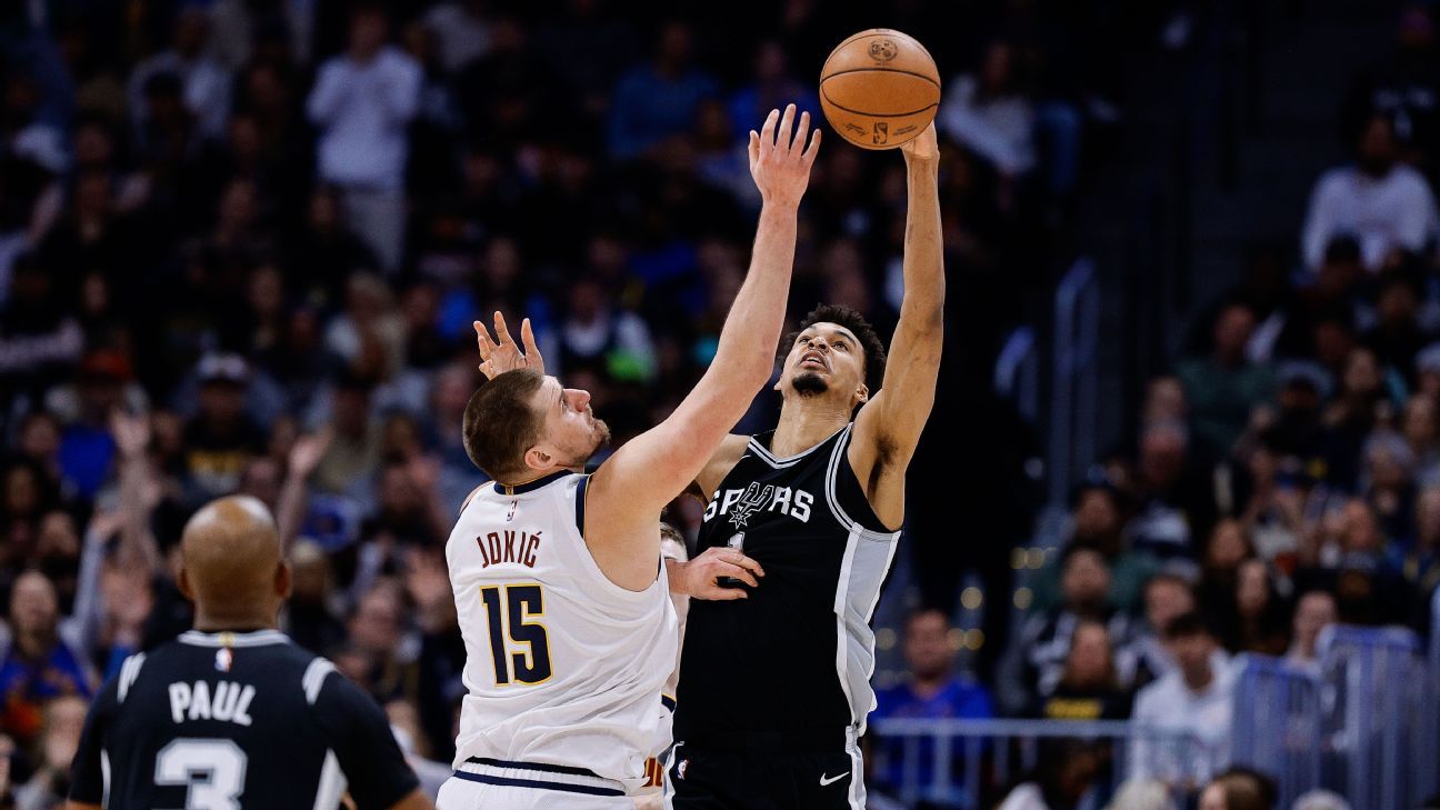 Late Wembanyama steal helps Spurs overcome big Jokic night