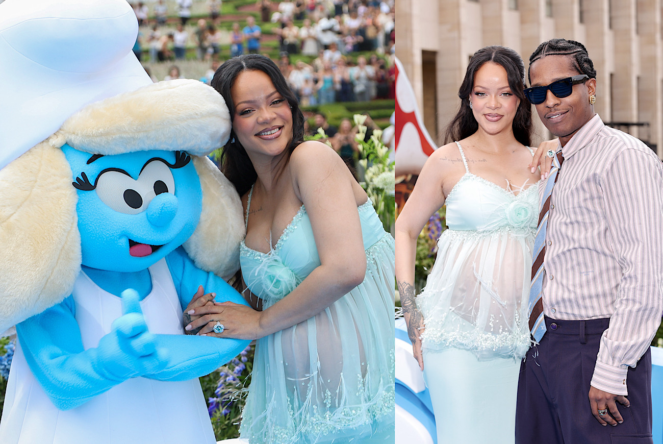 Rihanna And A$AP Rocky Hit Blue Carpet At 'Smurfs' Global Premiere In Brussels