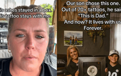 West Virginia Woman Goes Viral After Framing Late Husband’s Tattooed Skin • Hollywood Unlocked