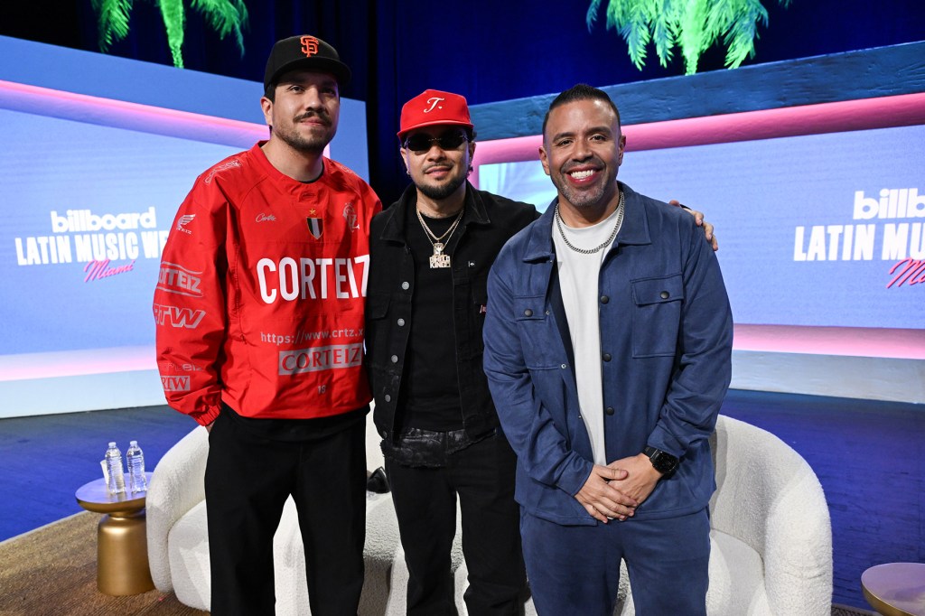 Podcasters Leo Rojas, DimeloKing & Molusco at Latin Music Week 2025