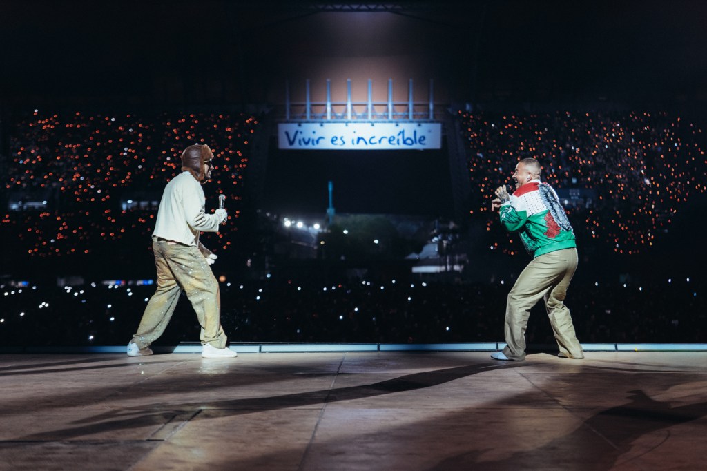 Bad Bunny, J Balvin Reconcile at Final Show of Debi Tirar Mas Fotos Tour